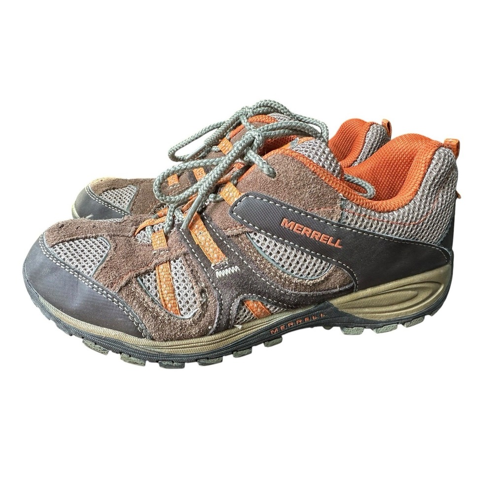 Boys Kids Youth MERRELL Yokota Trail Ventilator Brown Hiking Sneaker Shoes Sz 7